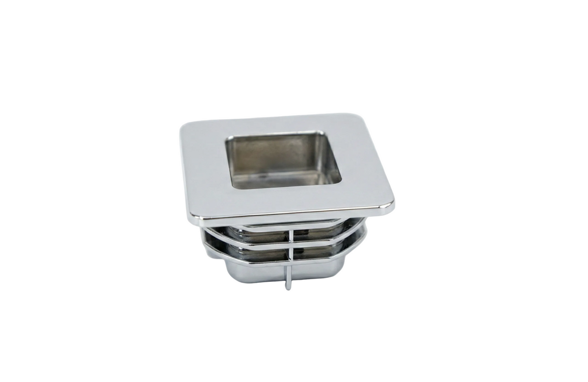 Hymer Rozet voor Knophandvat - Vierkant Chrome