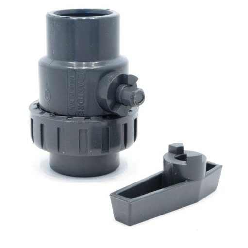 LMC PVC Kogelkraan 1 1/4 inch Grijs – Afvalwatertank Camper