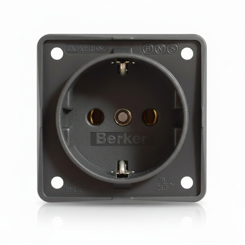 Hymer stopcontact Schuko - zwart