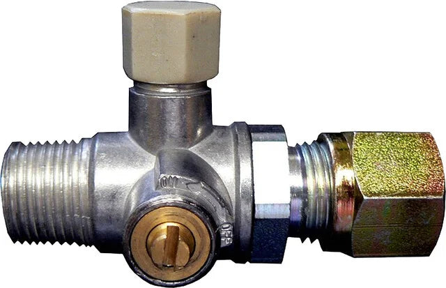 Afsluitventiel met testaansluiting 3/8 x SRV 10