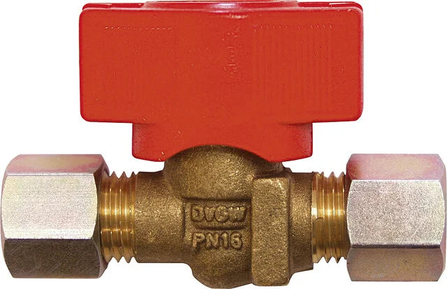 Afsluitventiel 2 x SRV 8 voor 8 mm gasleiding – Messing